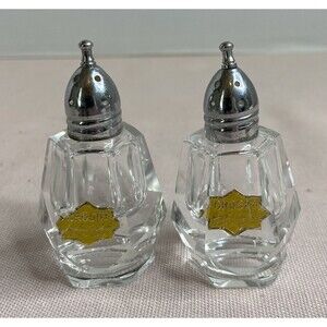 Vtg Crosby Fine Quality Cut Glass mini Salt Pepper Shaker Pair Set Made In Japan